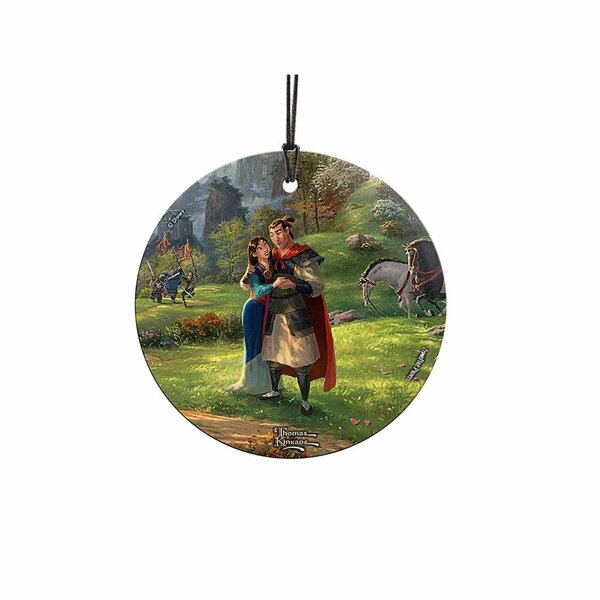 Trend Setters Thomas Kinkade Mulan Blossoms of Love - Couple StarFire Prints Hanging Glass SPCIR979